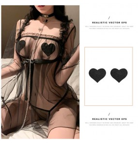 FEE ET MOI - Nipple Sticker Accessories (Black Heart-shaped)